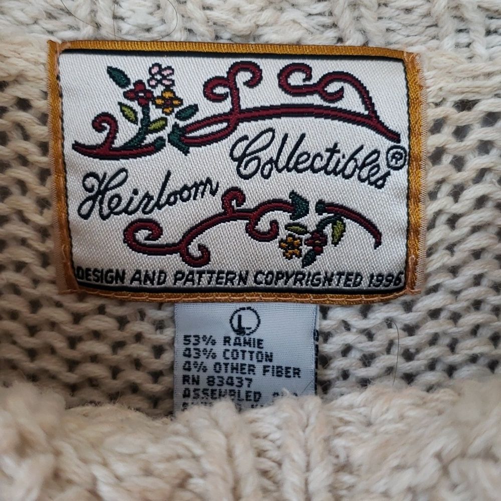 90s Heirloom Collectibles Sweater Colorful Embroidered Patchwork Coastal Grandma - Picture 2 of 6